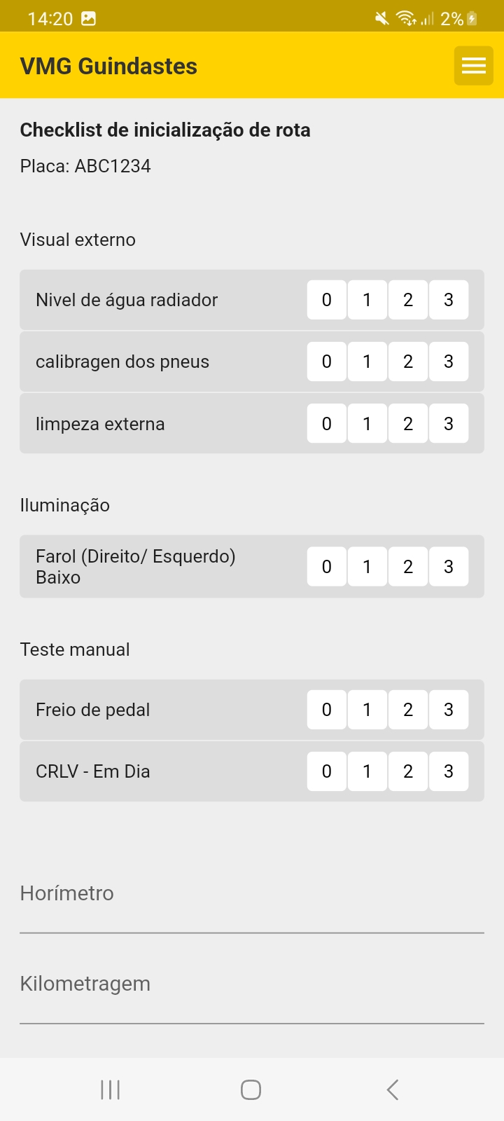 VMG Guindastes app screenshot