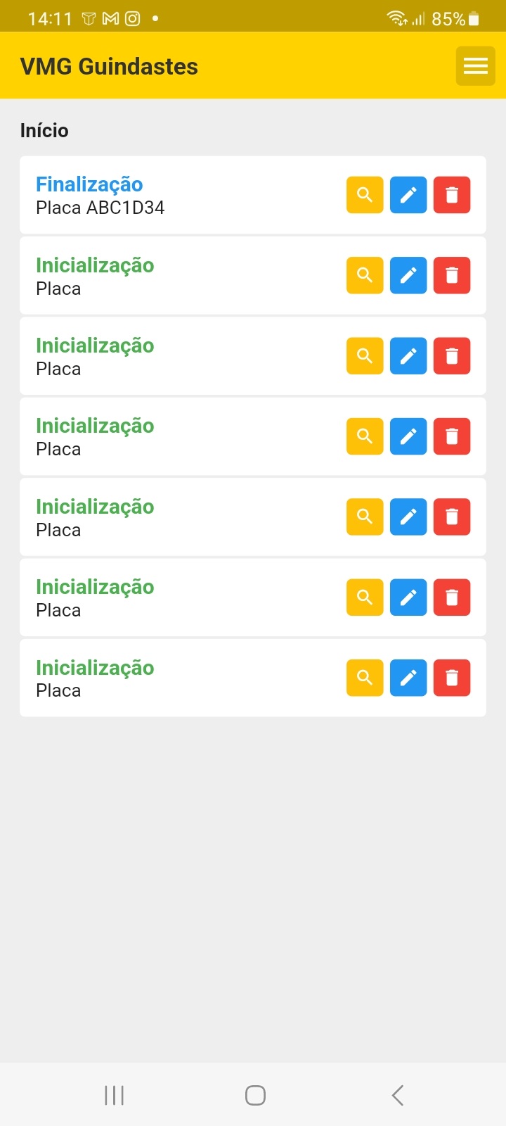 VMG Guindastes app screenshot